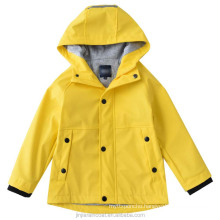 Yellow waterproof and windproof rain jacket rain coats for children kids